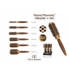 Cepillo Térmico NanoThermic Ceramic+Ion Olivia Garden 34 mm